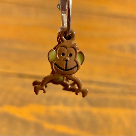 3/$20 Monkey Hoop Dangle Swing Earrings - Picture 3 of 7